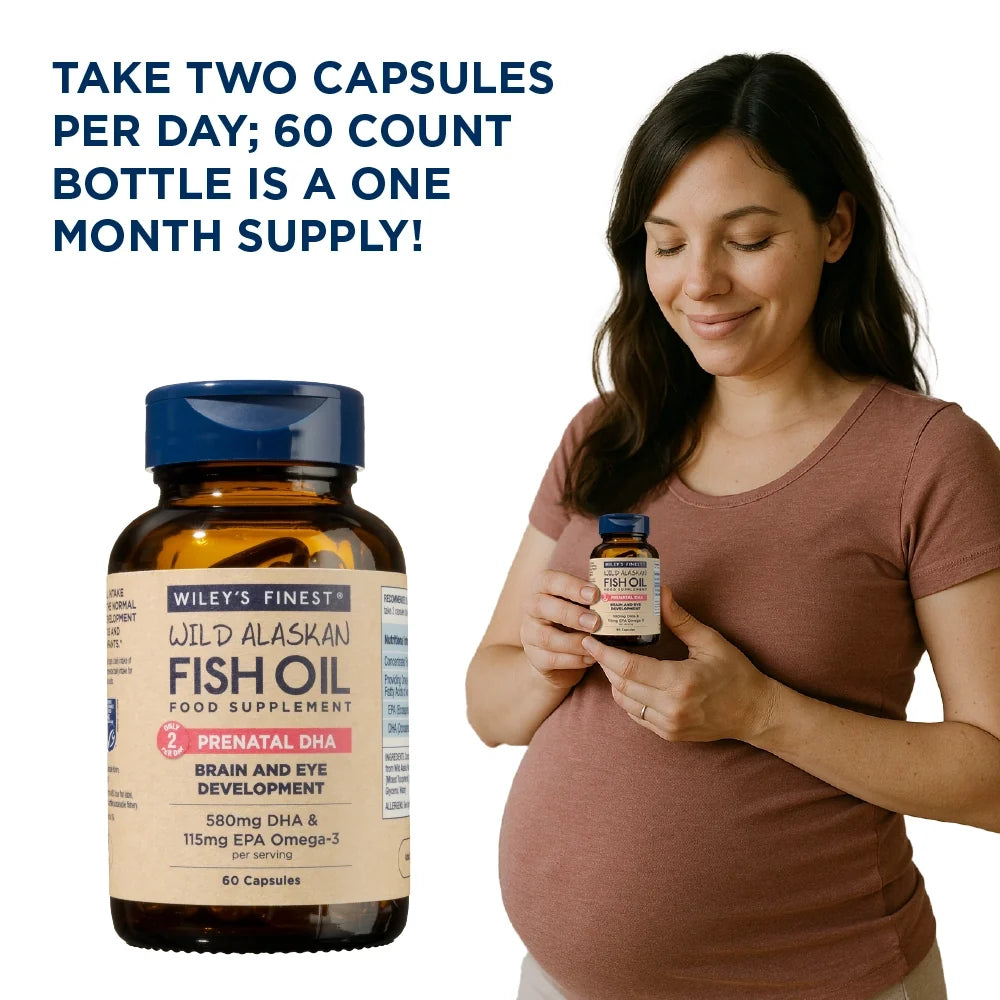 Wiley’s Finest Prenatal DHA Omega-3 – 60 Capsules – PRENATALDHA4copy product graphic
