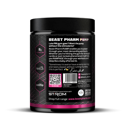 Beast Pharm supplement container with label on a white background