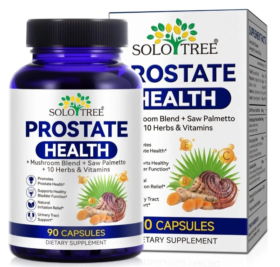 Prostate Health Capsules with Saw Palmetto, mushrooms, vitamins and antioxidants for men's wellness support