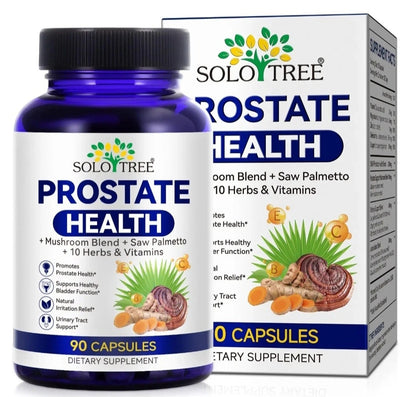 Prostate Health Capsules with Saw Palmetto, mushrooms, vitamins and antioxidants for men's wellness support