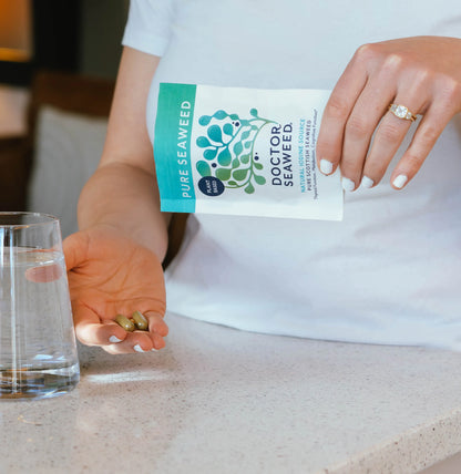 Doctor Seaweed Pure Organic Seaweed lifestyle photograph showing the supplement in an everyday wellness setting
