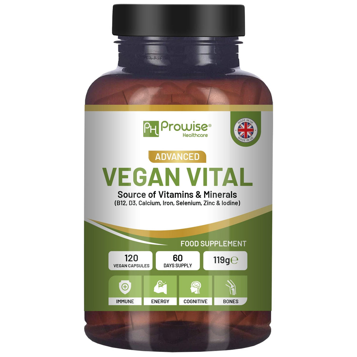 Prowise Healthcare Vegan Vital Multivitamins & Minerals – 120 Capsules – product image 2