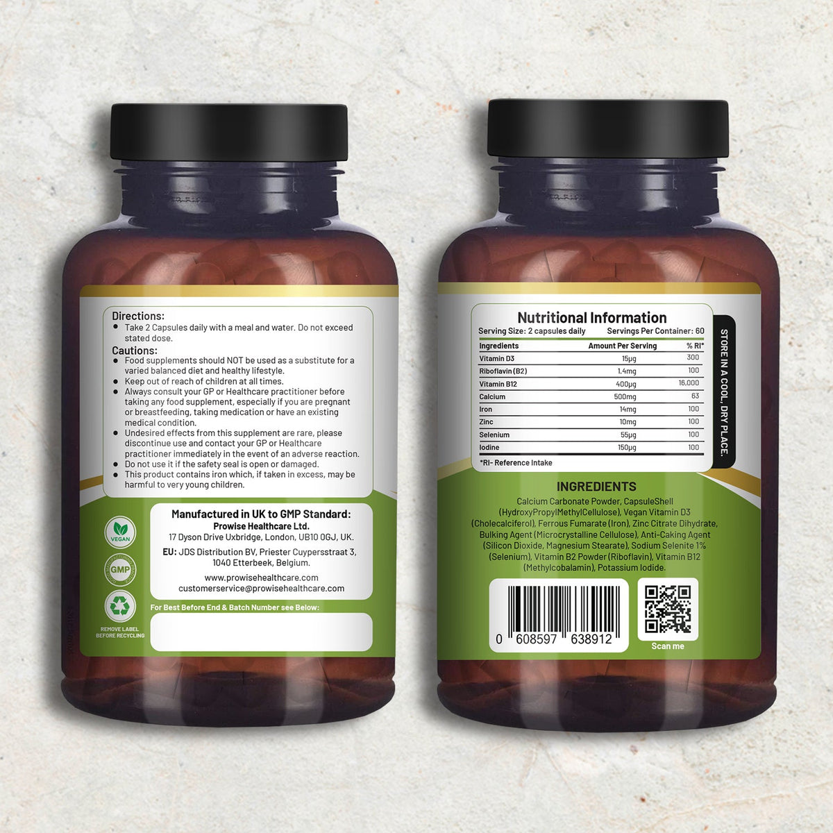 Prowise Healthcare Vegan Vital Multivitamins & Minerals – 120 Capsules – product image 3