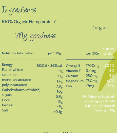 Marvellous Superfood Organic Hemp Protein Powder – hemp protein ingredients and nutrition