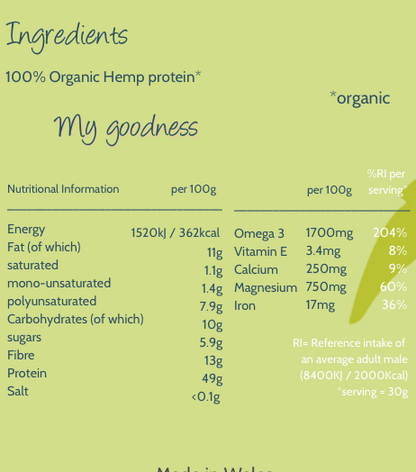 Marvellous Superfood Organic Hemp Protein Powder – hemp protein ingredients and nutrition