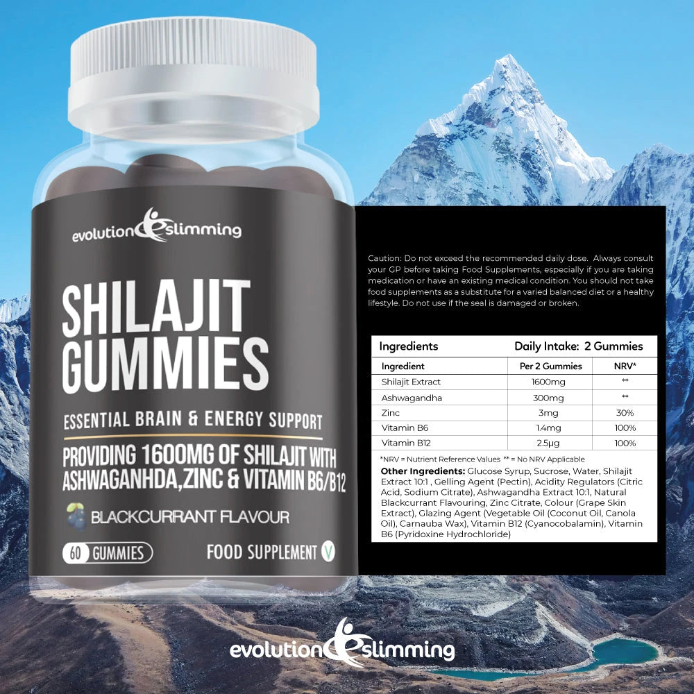Shilajit Gummies with Ashwagandha – Shilajit Gummies with Ashwagandha Evolution Slimming product graphic