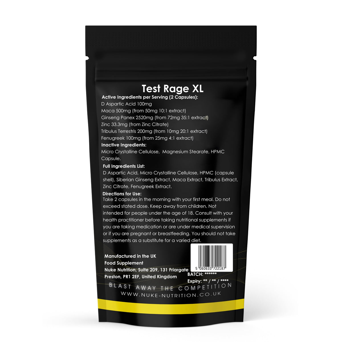 Nuke Nutrition Men’s Supplement Bundle – Test Rage XL, Tribulus & ZMA – product image 2