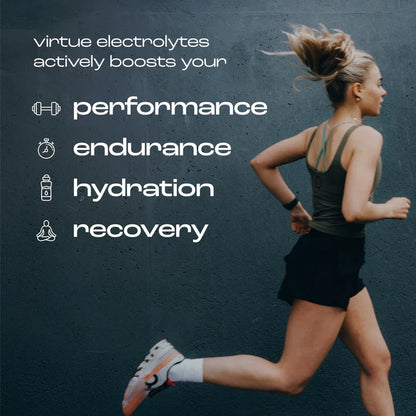 Virtue Electrolytes Hydration Lemon Lime – 12 Sachets – runner and product information