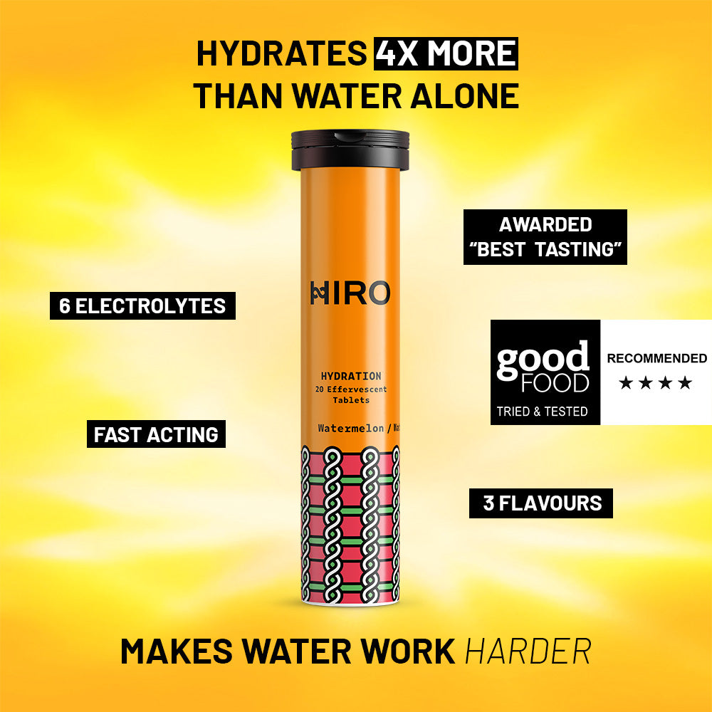 HIRO Hydration Watermelon – Triple Pack – tablet tube and product information