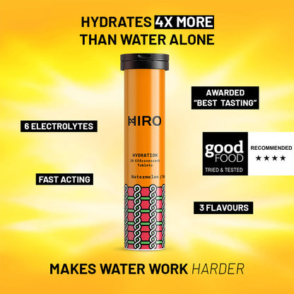 HIRO Hydration Watermelon – Triple Pack – tablet tube and product information