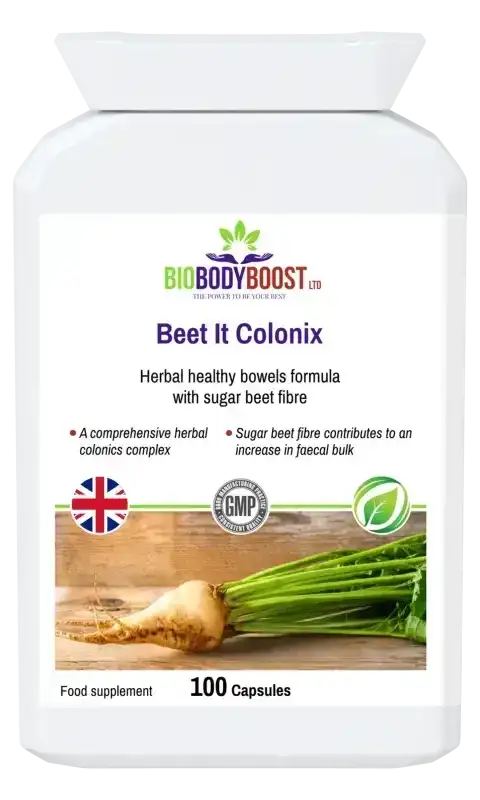 BioBodyBoost Beet It Colonix Botanical & Fibre Blend – 100 Capsules – product packaging, view 1