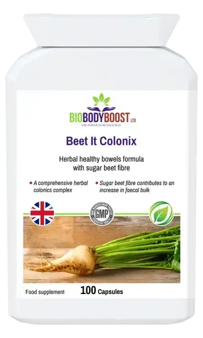 BioBodyBoost Beet It Colonix Botanical & Fibre Blend – 100 Capsules – product packaging, view 1