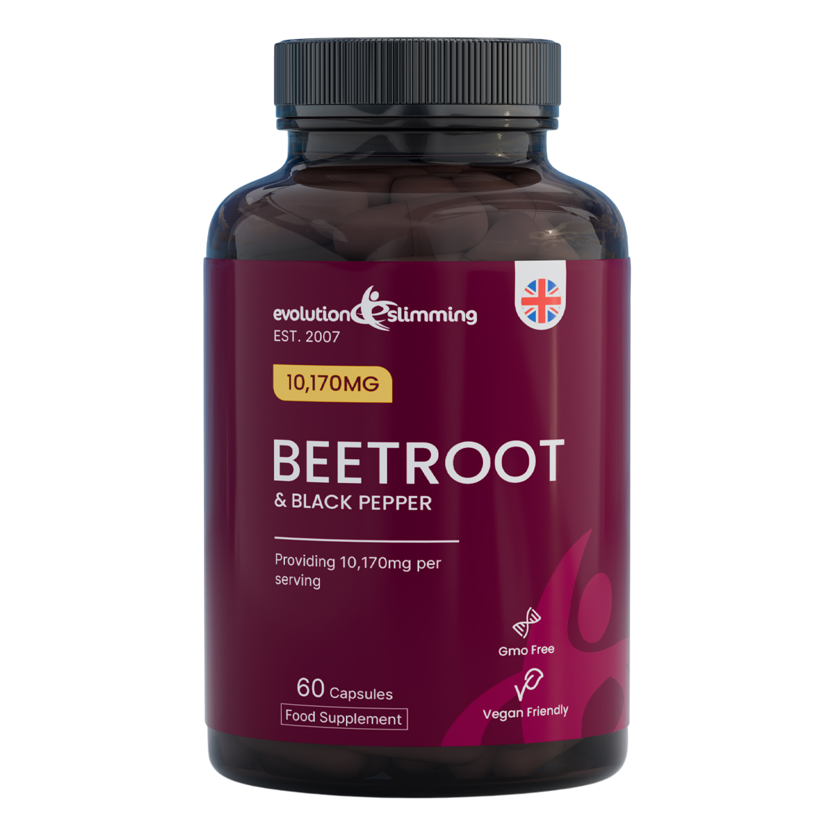 Evolution Slimming Beetroot and Black Pepper 10,170mg bottle with 60 capsules