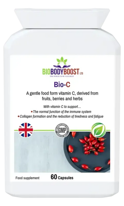 BioBodyBoost Bio-C Food-Form Vitamin C – 60 Capsules – product packaging, view 1