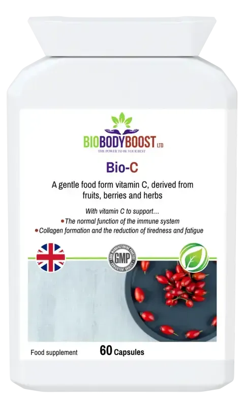 BioBodyBoost Bio-C Food-Form Vitamin C – 60 Capsules – product packaging, view 1
