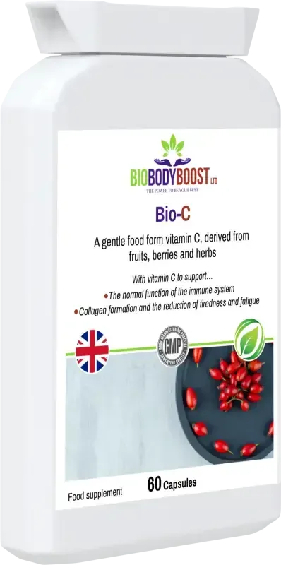 BioBodyBoost Bio-C Food-Form Vitamin C – 60 Capsules – product packaging, view 4