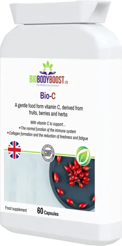BioBodyBoost Bio-C Food-Form Vitamin C – 60 Capsules – product packaging, view 3