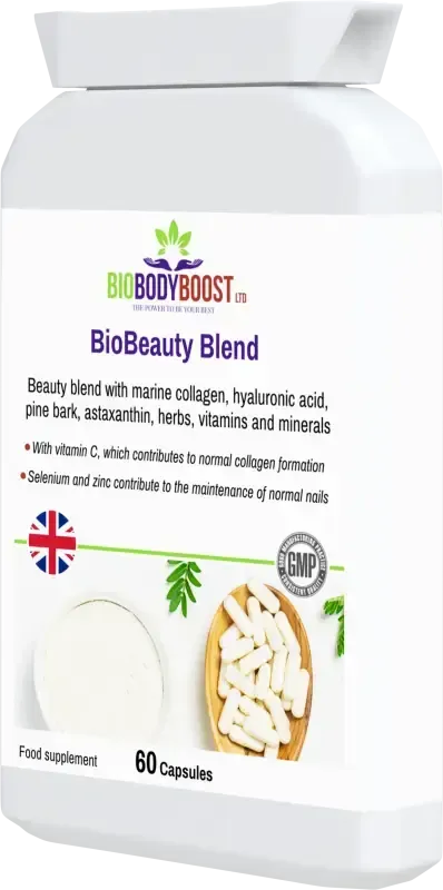 BioBodyBoost BioBeauty Marine Collagen Complex – 60 Capsules – product packaging, view 3