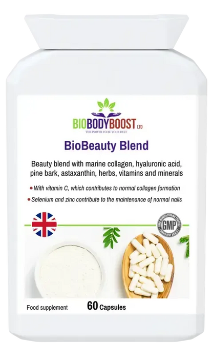 BioBodyBoost BioBeauty Marine Collagen Complex – 60 Capsules – product packaging, view 1