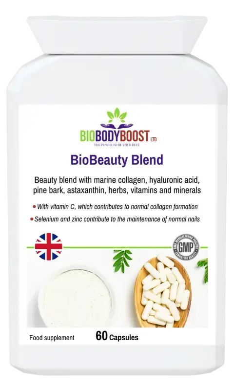 BioBodyBoost BioBeauty Marine Collagen Complex – 60 Capsules – product packaging, view 1