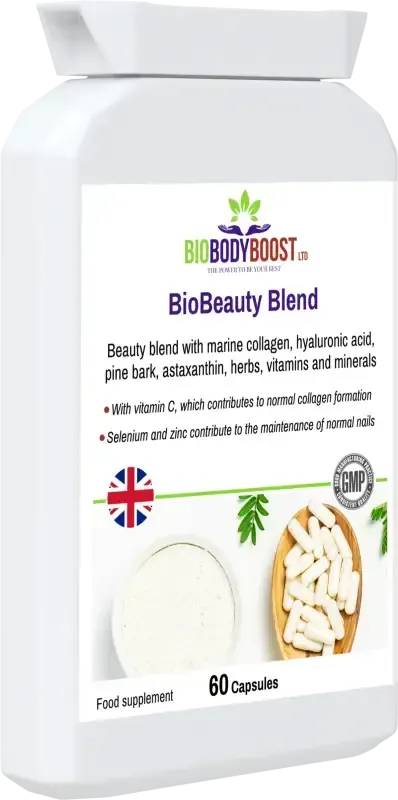 BioBodyBoost BioBeauty Marine Collagen Complex – 60 Capsules – product packaging, view 4