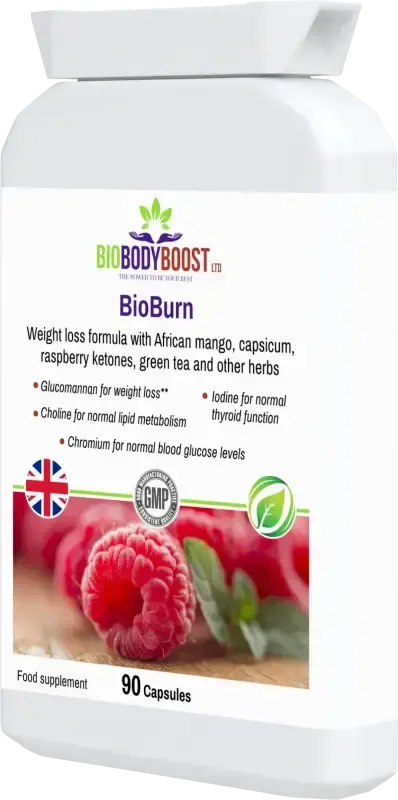 BioBodyBoost BioBurn Glucomannan Complex – 90 Capsules – product packaging, view 3