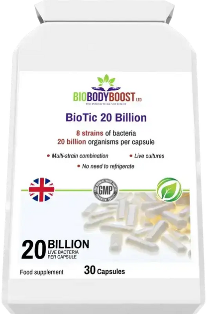 BioBodyBoost BioTic 20 Billion Live Cultures – 30 Capsules – product packaging, view 6