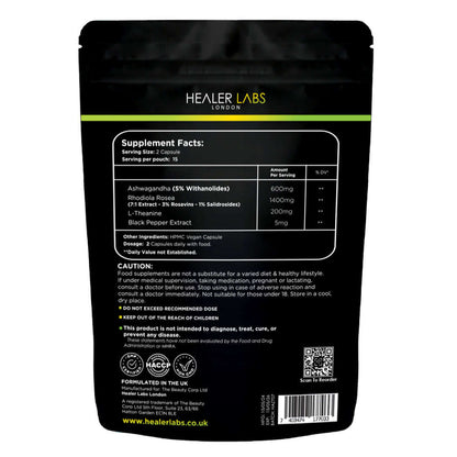 Healer Labs London Ashwagandha + Rhodiola Rosea + L-Theanine – product image 3