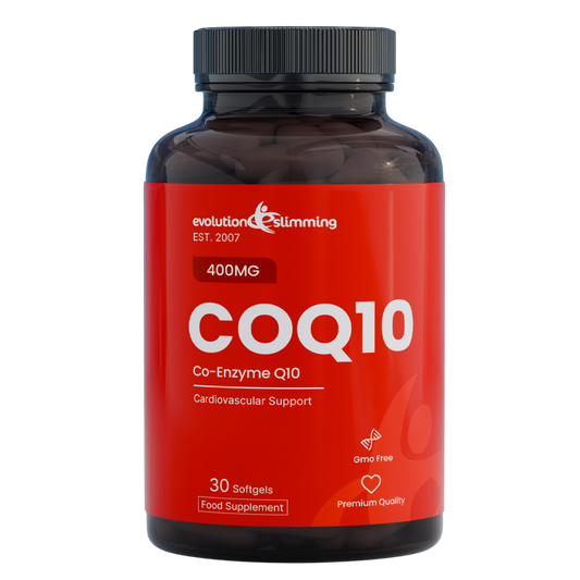 Evolution Slimming Co-Enzyme Q10 premium softgels supplement packaging