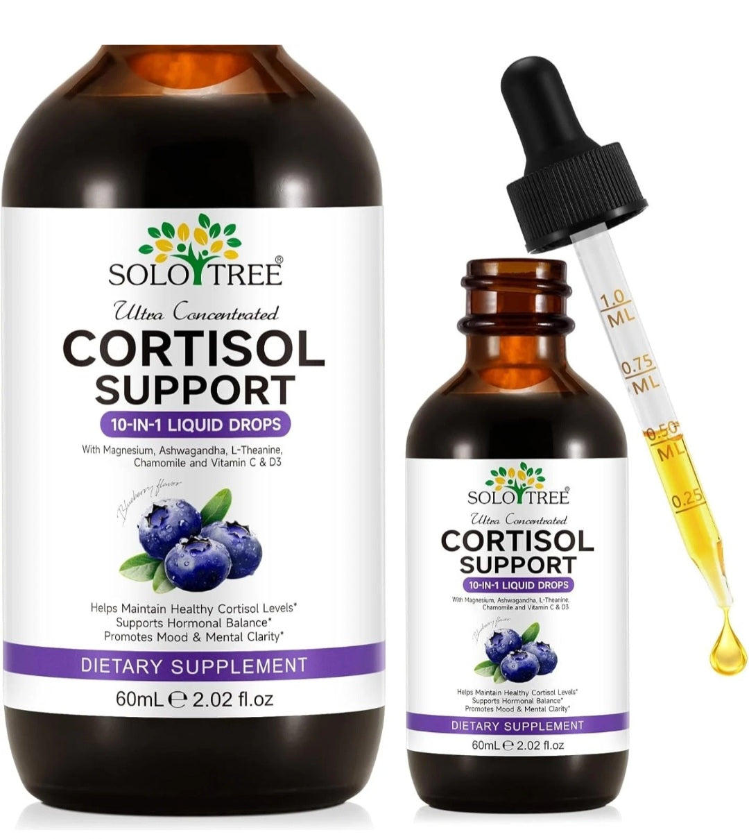 Cortisol Support Drops 60ml for stress relief mood balance and relaxation support