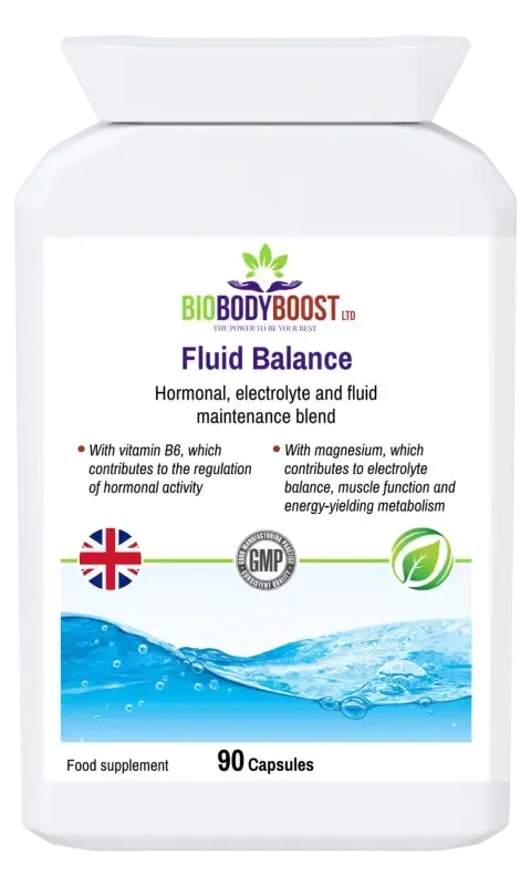 BioBodyBoost Fluid Balance Botanical & Magnesium Blend – 90 Capsules – product packaging, view 1