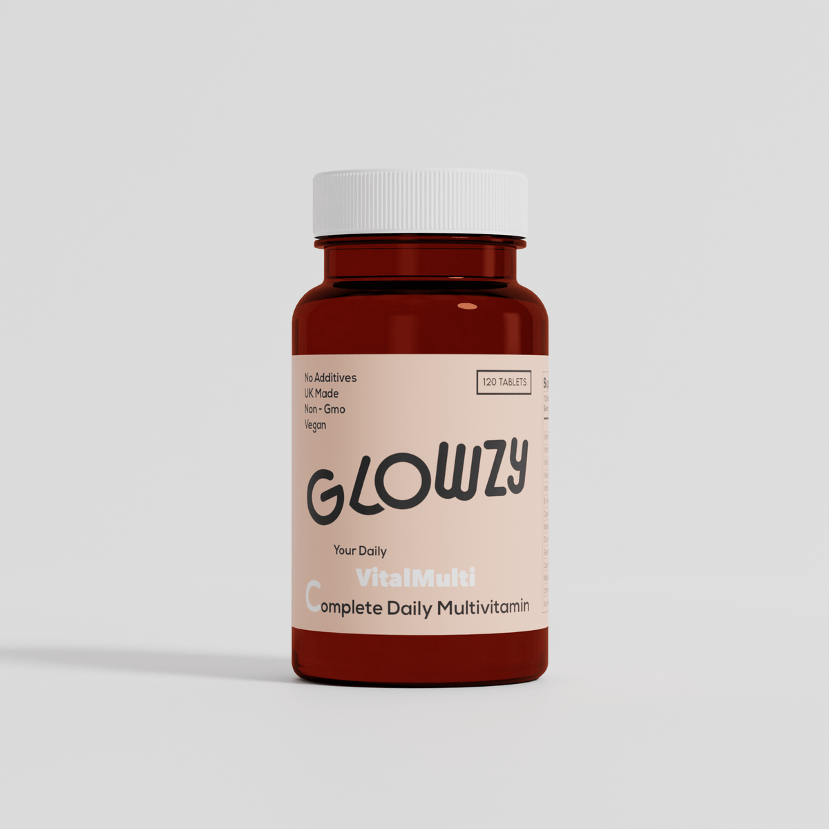 Glowzy Vital Multi – 120 Tablets – tablet bottle