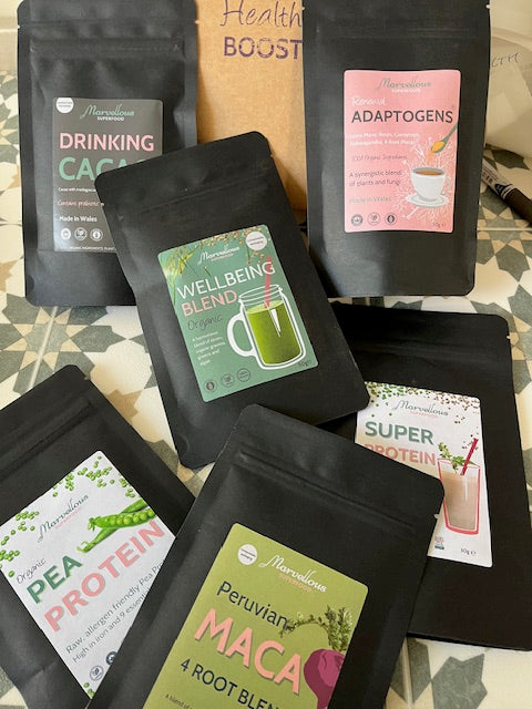 Marvellous Superfood Women’s Health Supplement Box – selection box with superfood pouches