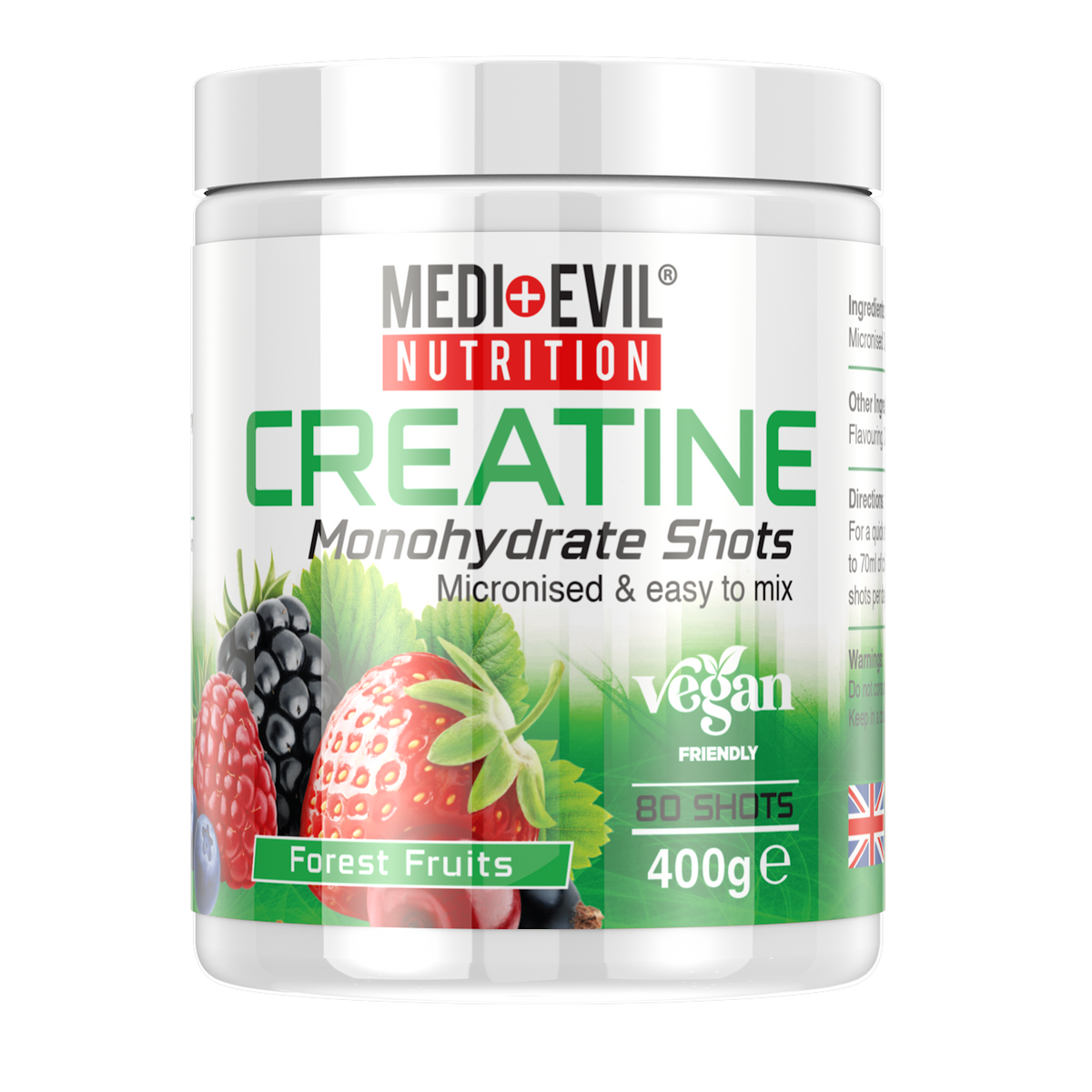Creatine Monohydrate Shots 400g in Forest Fruits flavour