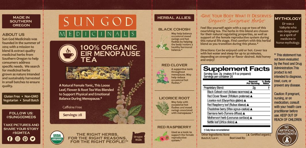 Sun God Medicinals Eir Menopause Organic Herbal Tea – 56g