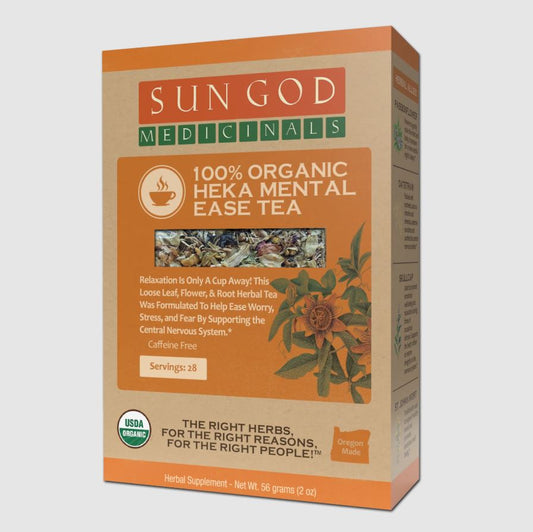 Sun God Medicinals Heka Mental Ease Organic Herbal Tea – 56g