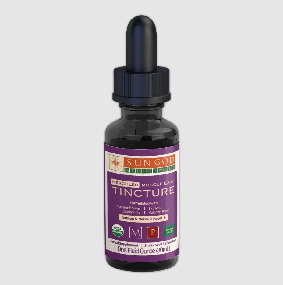 Sun God Medicinals Hercules Muscle Ease Organic Herbal Tincture – 30ml