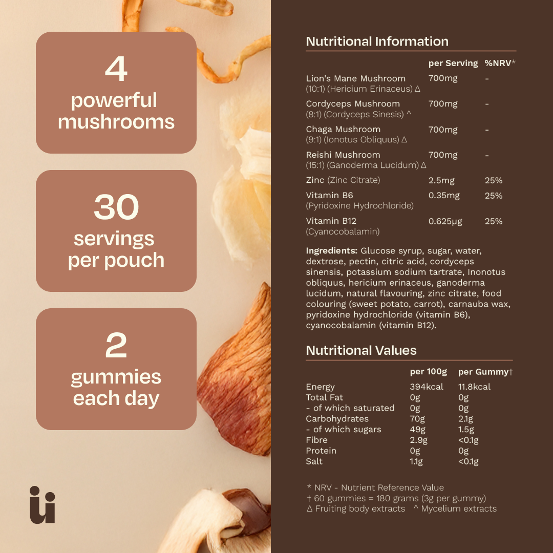 FeelGüd Calm & Focus Bundle – mushroom ingredients and nutrition