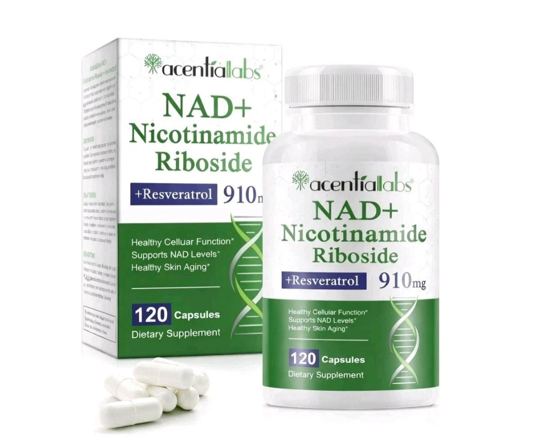 NAD+ Nicotinamide Riboside Capsules with Resveratrol for cellular energy and healthy ageing support