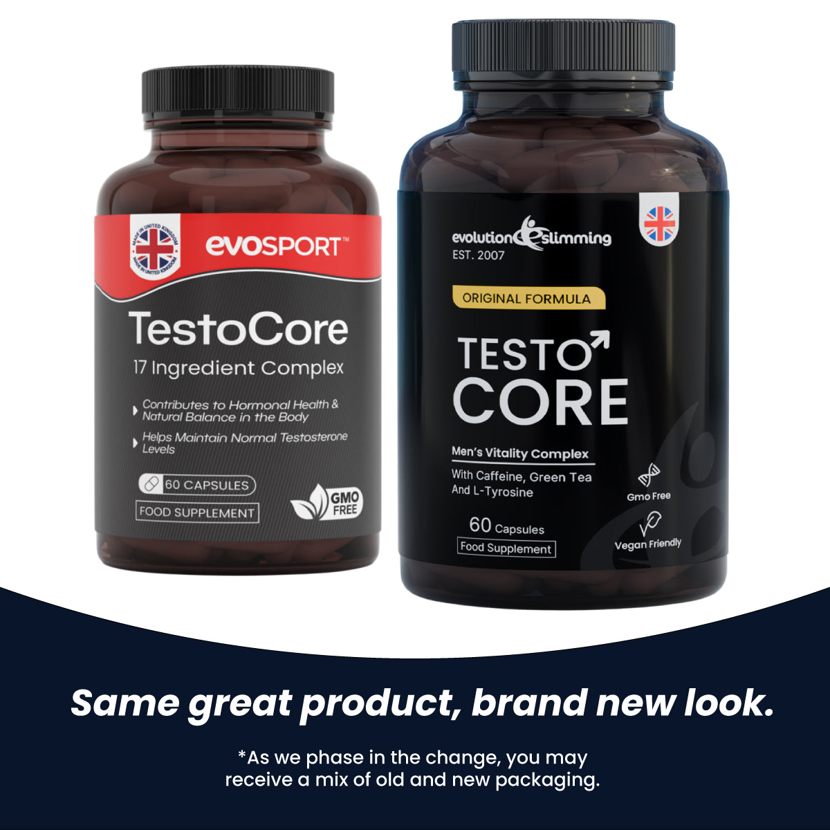 TestoCore 17-Ingredient Men’s Wellness Complex – updated product packaging