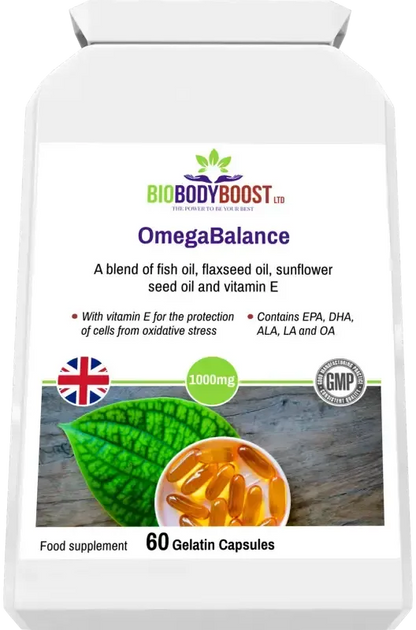 BioBodyBoost OmegaBalance Omega 3, 6 & 9 – 60 Capsules – product packaging, view 6