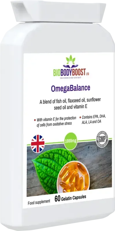 BioBodyBoost OmegaBalance Omega 3, 6 & 9 – 60 Capsules – product packaging, view 4