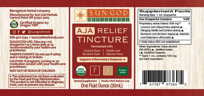 Sun God Medicinals Aja Relief Organic Herbal Tincture – 30ml