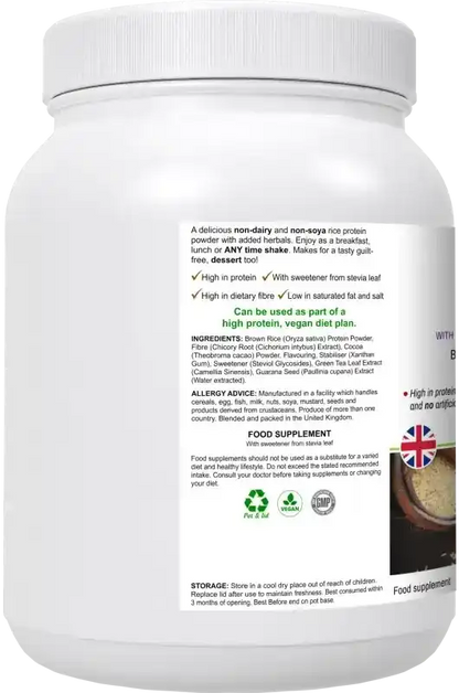 BioBodyBoost RicePro Chocolate Rice Protein – 500g – product packaging, view 3