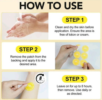 Instructions on how to use a skin patch with step-by-step guidance.
