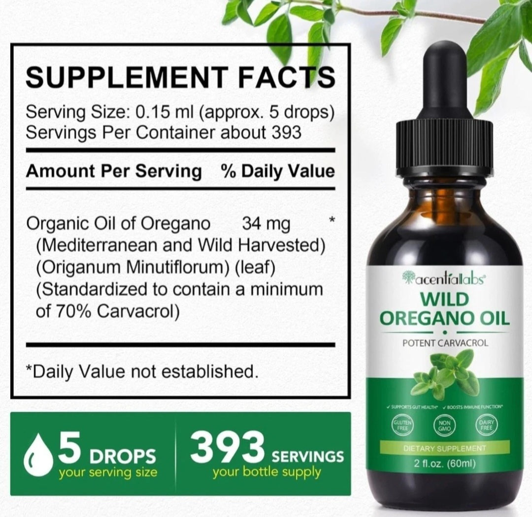 Wild Oregano Oil Drops – Immune & Gut Support