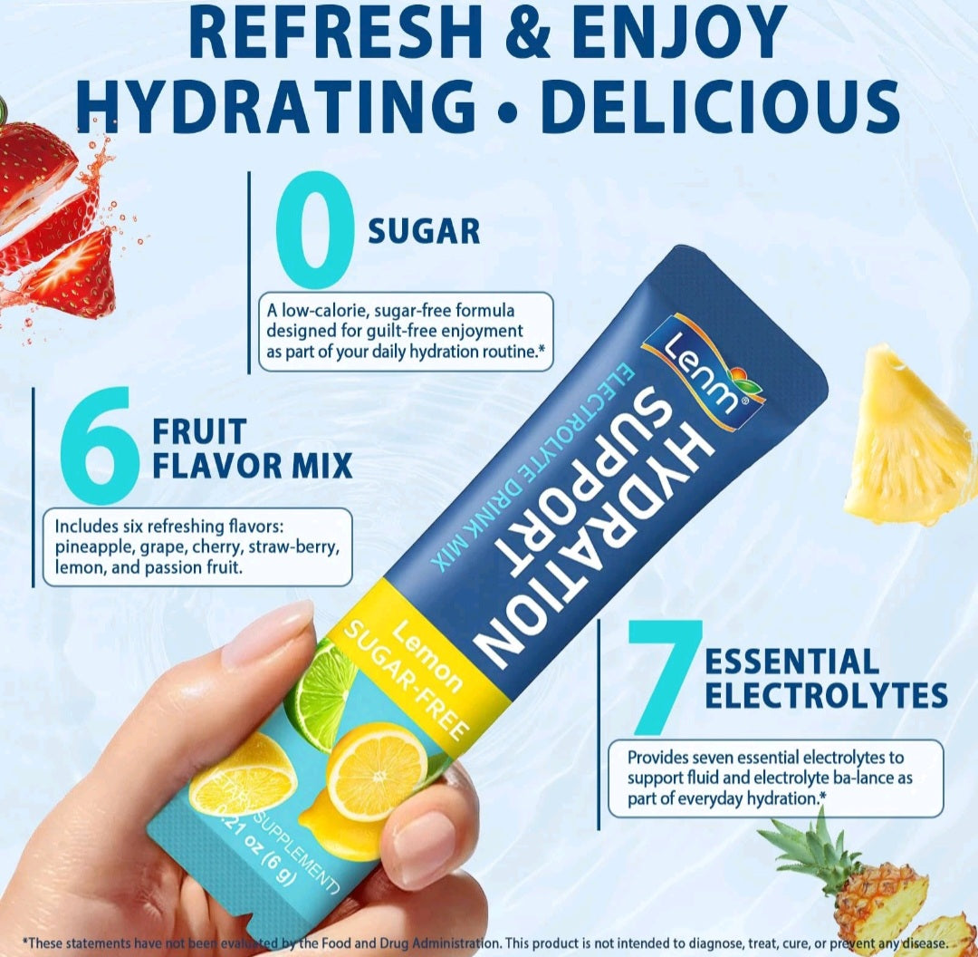 Electrolyte Drink Mix Powder Sachets Sugar Free Hydration Support