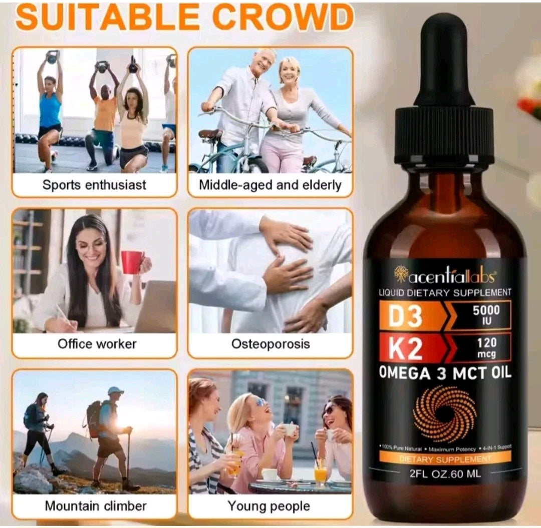 Bottle of acentialabs supplement with lifestyle images of suitable crowd segments.