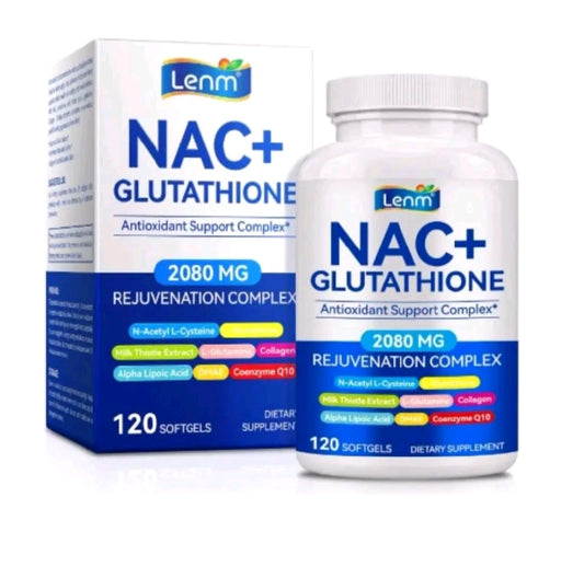 Lemn NAC + Glutathione Complex 2080mg bottle and retail box on a white background