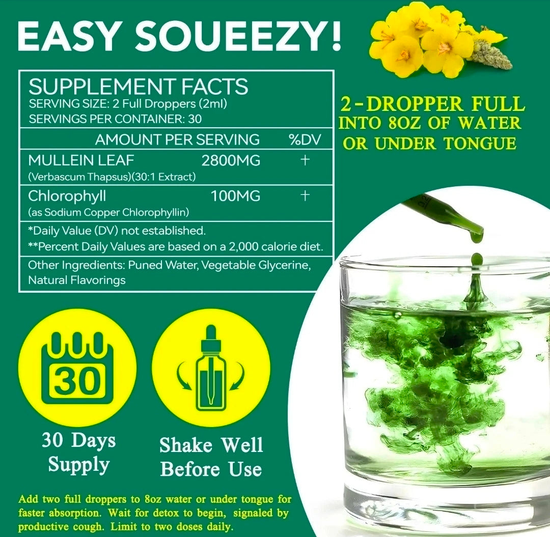 Mullein Leaf Extract Drops – Lung & Respiratory Support